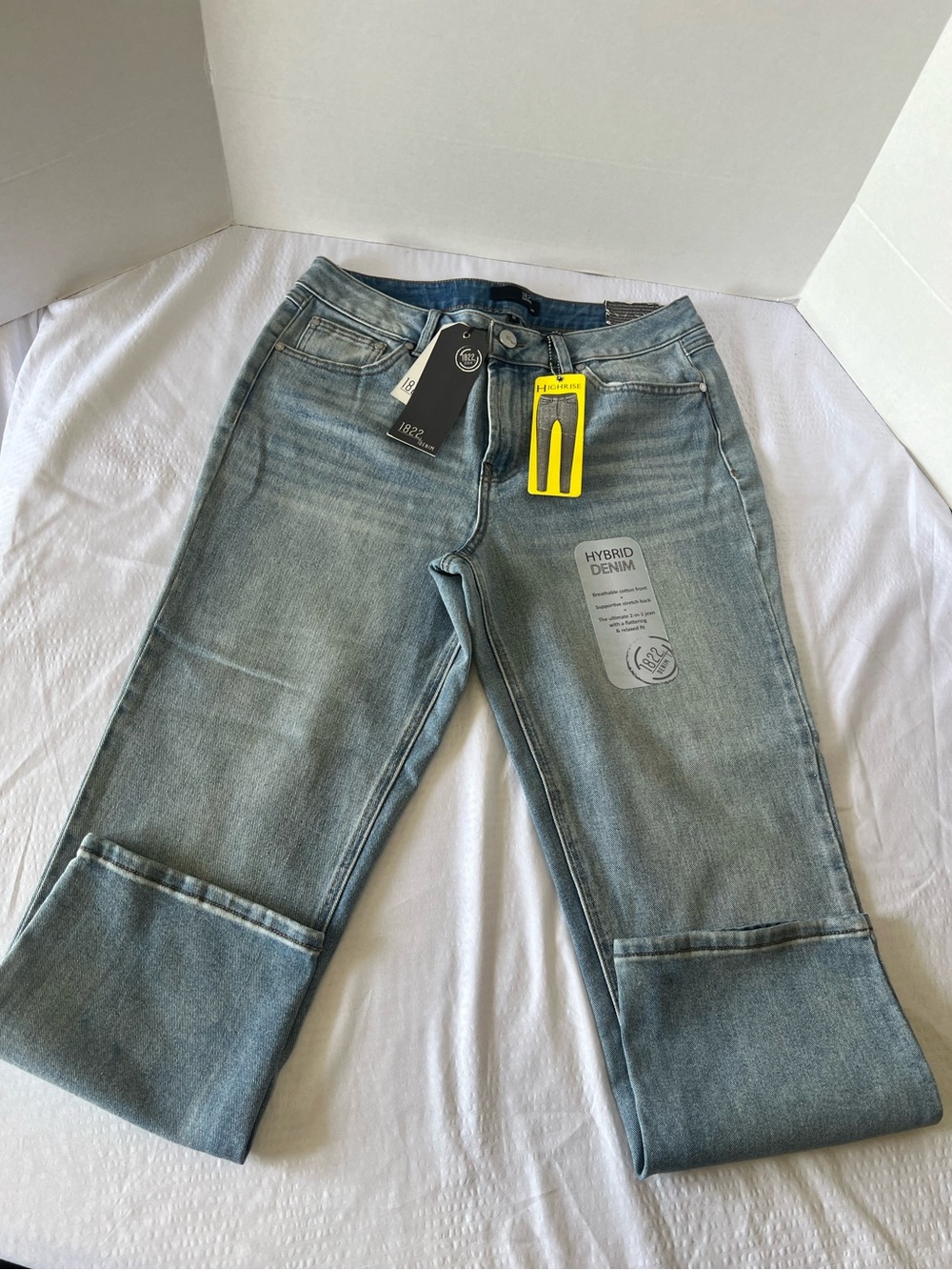 1822 Denim Women's Super High Rise Ankle Straight Leg Hybrid Jeans
